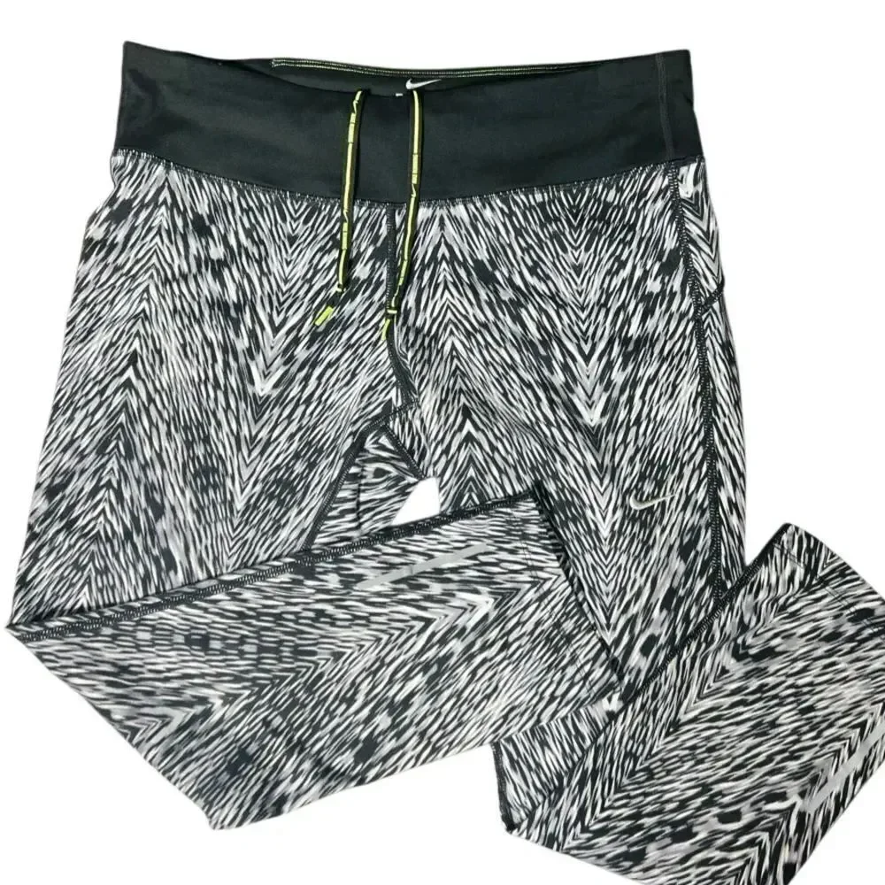 Nike Womens Epic Run Printed Dri fit Capri Leggings Size Medium